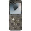 Guess PU 4G Metal Logo Case Aizsargapvalks priekš Samsung Galaxy Z Flip 6/7 FE / brūns Neoriģinālie Maciņi