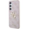 Guess PU 4G Metal Logo Case Aizsargapvalks priekš Samsung Galaxy S24 / rozā Neoriģinālie Maciņi