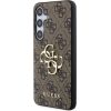 Guess PU 4G Metal Logo Case Aizsargapvalks priekš Samsung Galaxy S24 / brūns Neoriģinālie Maciņi