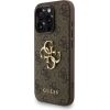 Guess PU 4G Metal Logo Strap Case Aizsargapvalks priekš iPhone 15 Pro / brūns Neoriģinālie Maciņi
