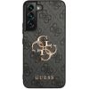 Guess PU 4G Metal Logo Case Aizsargapvalks priekš Samsung Galaxy S23 / pelēks Neoriģinālie Maciņi