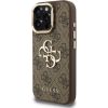 Guess PU 4G Metal Logo Stand Camera Frame Case Защитный чехол для iPhone 16 Pro Max / коричневый Чехлы - альтернативные