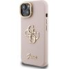 Guess PU Grained 4G Logo Stand Camera Frame Case Aizsargapvalks priekš iPhone 15 / rozā Neoriģinālie Maciņi