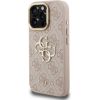 Guess PU 4G Metal Logo Stand Camera Frame Case Защитный чехол для iPhone 15 Pro Max / розовый Чехлы - альтернативные