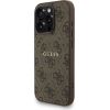 Guess PU Leather 4G Colored Ring Strap MagSafe Case Aizsargapvalks priekš iPhone 15 Pro Max / brūns Neoriģinālie Maciņi