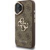 Guess PU 4G Metal Logo Stand Camera Frame Case Защитный чехол для iPhone 16 / коричневый Чехлы - альтернативные