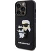 Karl Lagerfeld 3D Rubber Karl and Choupette Case Aizsargapvalks priekš iPhone 15 Pro / melns Neoriģinālie Maciņi