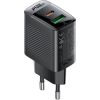 Charger Acefast A98 30W GaN USB-C/USB-A black Telefonu lādētāji 220v