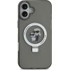 Karl Lagerfeld Ringstand Karl and Choupette MagSafe Case Aizsargapvalks priekš iPhone 16 / melns Neoriģinālie Maciņi