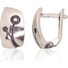 Sudraba auskari ar 'angļu' slēdzēju #2203625(POx-Bk), Sudrabs 925°, oksids (pārklājums), 2.9 gr. Ar "angļu" slēdzēju