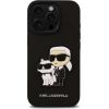 Karl Lagerfeld PU Saffiano Karl and Choupette Aizsargapvalks priekš iPhone 16 Pro / melns Neoriģinālie Maciņi