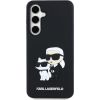 Karl Lagerfeld 3D Rubber Karl and Choupette Case Aizsargapvalks priekš Samsung Galaxy S24 FE / melns Neoriģinālie Maciņi