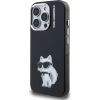 Karl Lagerfeld IML Aquarelle Choupette Case Aizsargapvalks priekš iPhone 15 Pro / melns Neoriģinālie Maciņi