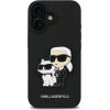 Karl Lagerfeld PU Saffiano Karl and Choupette Case Aizsargapvalks priekš iPhone 16 / melns Neoriģinālie Maciņi