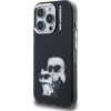 Karl Lagerfeld IML Aquarelle Karl and Choupette Aizsargapvalks priekš iPhone 15 Pro / melns Neoriģinālie Maciņi