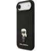 Karl Lagerfeld Liquid Silicone Metal Ikonik Case Aizsargapvalks priekš iPhone Air / melns Neoriģinālie Maciņi