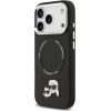 Karl Lagerfeld PU Karl and Choupette Heads Pins MagSafe Case Aizsargapvalks priekš iPhone 17 Pro Max / melns Neoriģinālie Maciņi