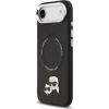 Karl Lagerfeld PU Karl and Choupette Heads Pins MagSafe Case Aizsargapvalks priekš iPhone Air / melns Neoriģinālie Maciņi