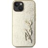 Karl Lagerfeld Wrinkled PU Signature Logo Case Aizsargapvalks priekš iPhone 15 / zelts Neoriģinālie Maciņi