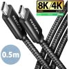 CABLE USB-C TO USB-C 0.5M 240W/8K BLACK BUCM4X-CM05AB AXAGON Data USB kabeļi