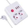 Maclean power strip, extender 2 sockets + 3xUSB, 110-240V AC 50/60Hz, 2.1A max 2500W, 3 m, white, MCE388 W Strāvas pagarinātāji