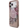 Guess IML Flowers Strap MagSafe Case Aizsargapvalks priekš iPhone 17 Pro Max / rozā Neoriģinālie Maciņi