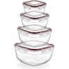 Michelino 4 daļu pārtikas uzglabāšanas trauku komplekts, taisnstūrveida, 0,5 l, 0,9 l, 1,5 l, 2,4 l, 40013, Mi Citi virtuves piederumi