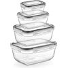 Michelino 4 daļu pārtikas uzglabāšanas trauku komplekts, taisnstūrveida, 0,4 l, 0,8 l, 1,4 l, 2,3 l, 40011, Mi Citi virtuves piederumi