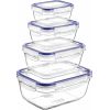 Michelino 4 daļu pārtikas uzglabāšanas trauku komplekts, taisnstūrveida, 0,4 l, 0,8 l, 1,4 l, 2,3 l, 40006, Mi Citi virtuves piederumi