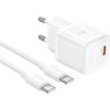 Сетевая зарядка Hoco N66 35W GaN USB-C/USB-A + USB-C to USB-C cable 1.0m белая Зарядные устройства