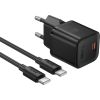 Сетевая зарядка Hoco N66 35W GaN USB-C/USB-A + USB-C to USB-C cable 1.0m черная Зарядные устройства