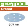 Festool Smilšpapīrs ekscentra slīpmašīnai Granat; 77 mm; P120; 50 gab. Dažādi diski