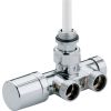 Carlo Poletti radiatora monobloks "One-Thermo" 1/2` x 24-19, 90°, hromēts (40mm) Drošības vārsti