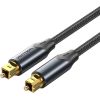 Kabel audio optyczny Vention w oplocie z aluminiowym złączem 5m czarny Сетевые кабели, провода
