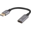 Lanberg Displayport (M) to HDMI (F) Adapter 8K on cable 20cm, Silver AD-DP-HD-04  Кабель HDMI
