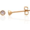 Zelta auskari-puseti #1200439(Au-Y)_CZ, Dzeltenais Zelts 585°, Cirkoni, 0.3 gr. Puseti klasiskie