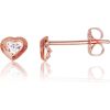 Zelta auskari-puseti #1200203(Au-R)_CZ, Sarkanais Zelts 585°, Cirkoni, 0.3 gr. Puseti klasiskie