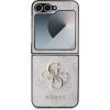Guess PU 4G Metal Logo Case Aizsargapvalks priekš Samsung Galaxy Z Flip 6/7 FE / rozā Neoriģinālie Maciņi