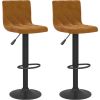 vidaXL Stołki barowe, 2 szt., brązowe, obite aksamitem Кухонные стулья