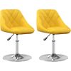 vidaXL Obrotowe krzesła stołowe, 2 szt., musztardowe, aksamitne Кухонные стулья