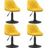 vidaXL Obrotowe krzesła stołowe, 4 szt., musztardowe, aksamitne Кухонные стулья