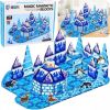 Leantoys Klocki Magnetyczne Lodowa Kraina Figurki Zwierząt Niebieskie 94 el. Конструкторы