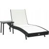 Vidaxl Leżak 2 pcs Czarny 40 x 40 x 40.5 cm polirattan Lumarko! Шезлонги и пляжные стулья
