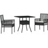 Vidaxl Zestaw do jadalni w ogrodzie 3 pcs Czarny Polirattan Lumarko! Dārza mēbeļu komplekti
