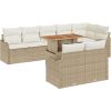 vidaXL Zestaw mebli ogrodowych w kolorze beżowym z technorattanu, składający się z 9 części i poduszek. Dārza mēbeļu komplekti