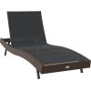 vidaXL Leżak z poduszką -osoba 2 pcs Brązowy 40 x 40 x 40.5 cm Polirattan Шезлонги и пляжные стулья