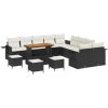 Zestaw 13 części mebli ogrodowych vidaXL z poduszkami Czarny Polirattan Akacja Dārza mēbeļu komplekti