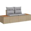 vidaXL 8-częściowy zestaw sof ogrodowych z poduszkami Beżowy Rattan Akacja Dārza mēbeļu komplekti