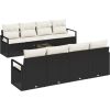 vidaXL 9-częściowy zestaw sof ogrodowych z poduszkami czarny polirattan Dārza mēbeļu komplekti