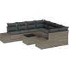 vidaXL 9-częściowy zestaw sof ogrodowych z poduszkami Szary Polirattan Dārza mēbeļu komplekti